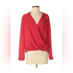 Cupcakes & Cashmere Long Sleeve Blouse in Red